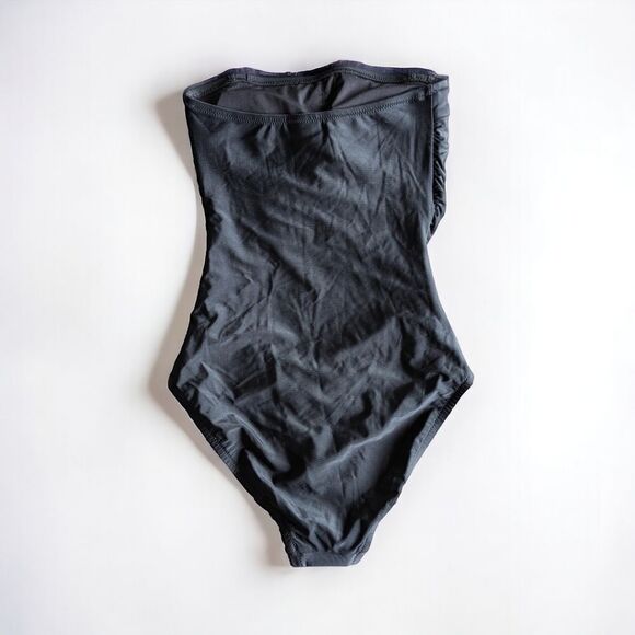 J.Crew Black Strapless One Piece Swimsuit XXS NWT Ruched Lined Classic - Picture 6 of 9